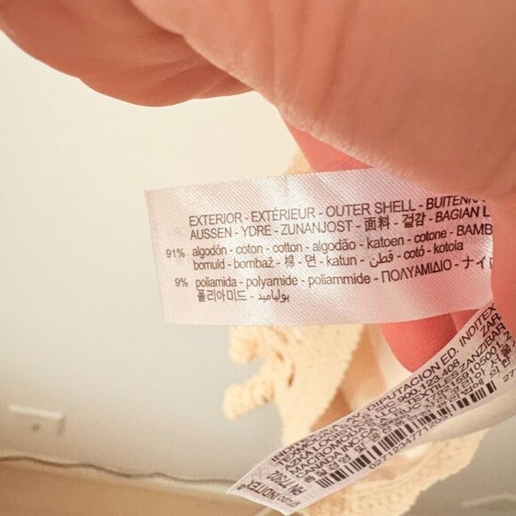 Zara Short Crochet Jumpsuit Romper Cream NWT Size Medium - Picture 12 of 12